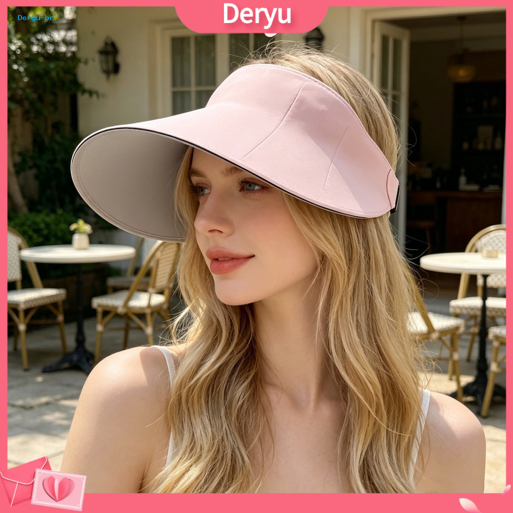 Adjustable Fit Sun Hat Double-sided Empty Top Wearable Cycling Boneless Wind-resistant Brim Outdoor Running Sports Cap f