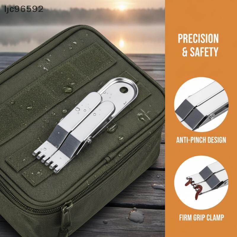 [ljc] Clipe De Isca De Pesca De Aço Inoxidável Durável 1/2 PCS Qui Charging Suporte De Minhoca Seguro Para As Mãos Recre