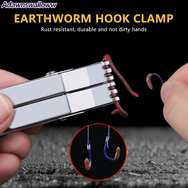 Clipe De Isca De Pesca De Aço Inoxidável Durável ADAWN 1/2 PCS Qui Charging Hand Safe worm Holder Para Recreativa Diária