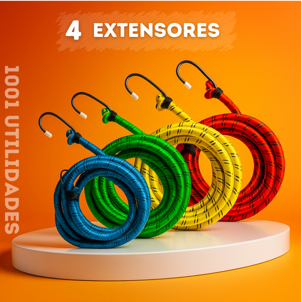 kit 4 Cordas Extensores 1,2 M Elástica Com Gancho de Ferro cordas elásticas bagageiro Moto Bike