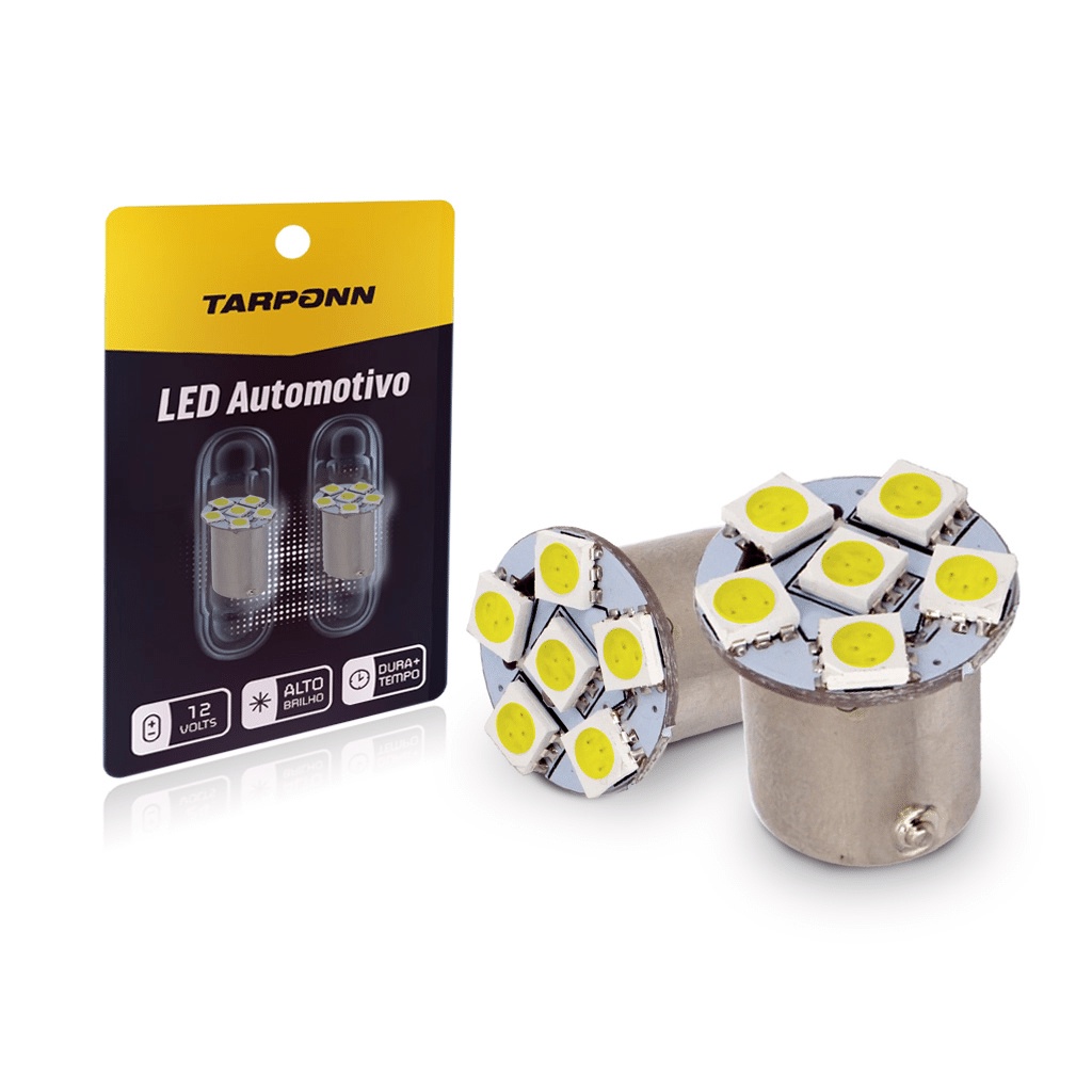Lâmpada LED 6 SMD 5050 BA15S 12V Branca Tarponn