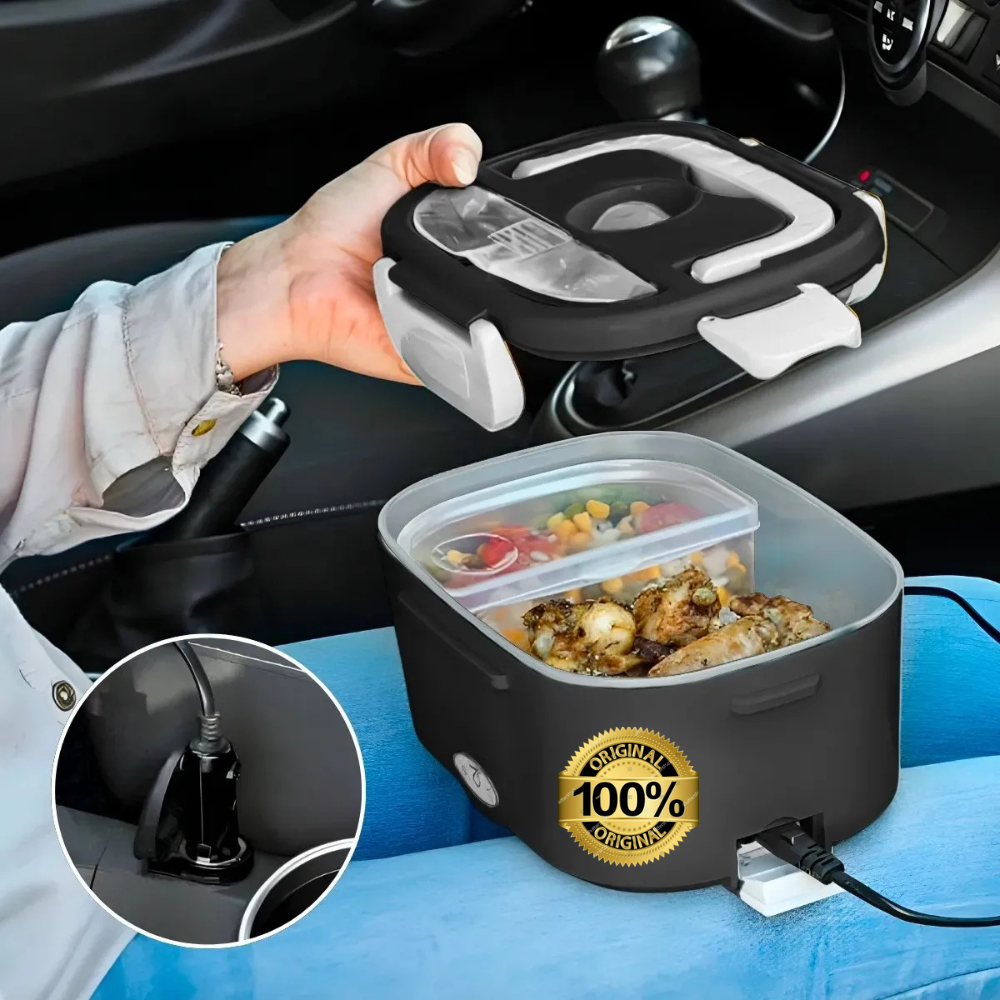 Marmita Elétrica Térmica Bivolt Vincular 1.5L 40W 12v 24v Para Casa e Automóveis