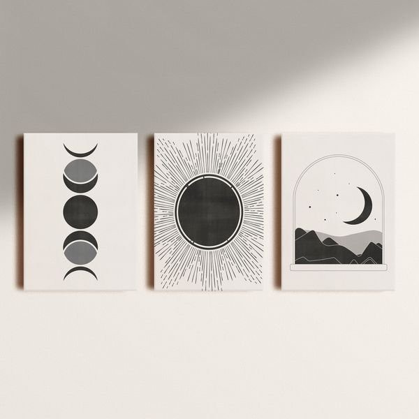 KIT: 3 PLACAS DECORATIVAS MOON LIGHT  20X30 Alta Qualidade Full Hd