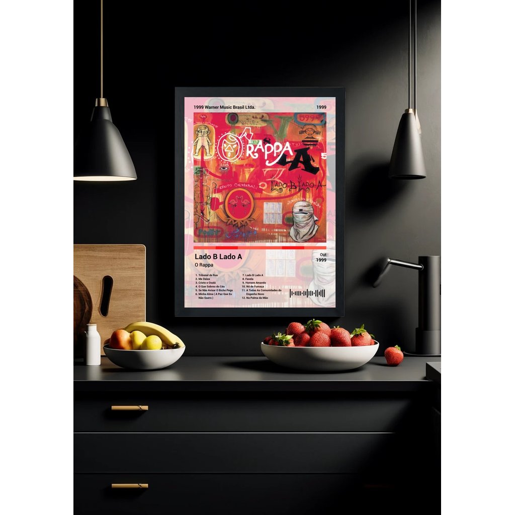Quadro Decorativo O Rappa Lado B Lado A (Light) Com Vidro
