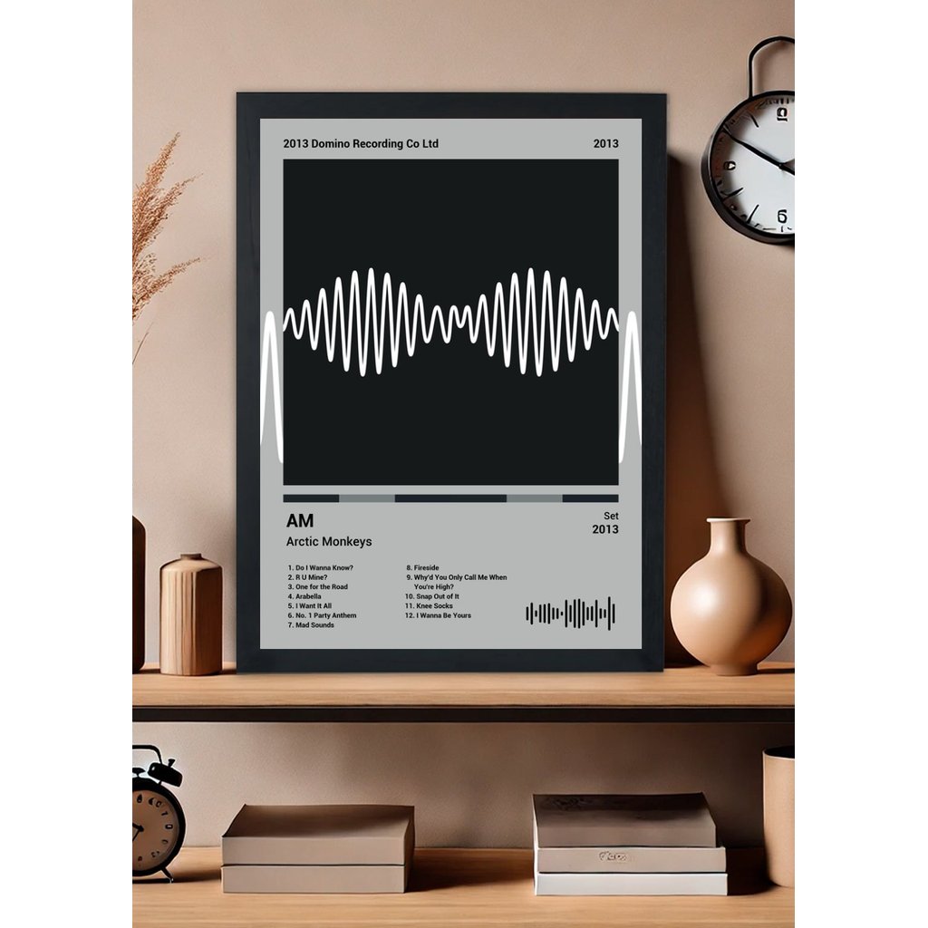 Quadro Decorativo Arctic Monkeys AM (Light) Com Vidro
