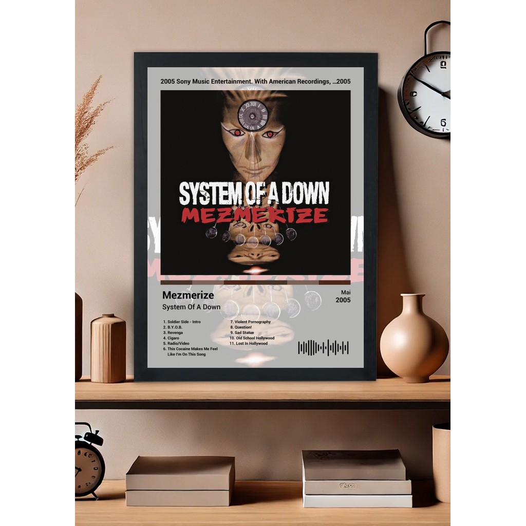 Quadro System Of A Down Mezmerize (Light) Com Vidro