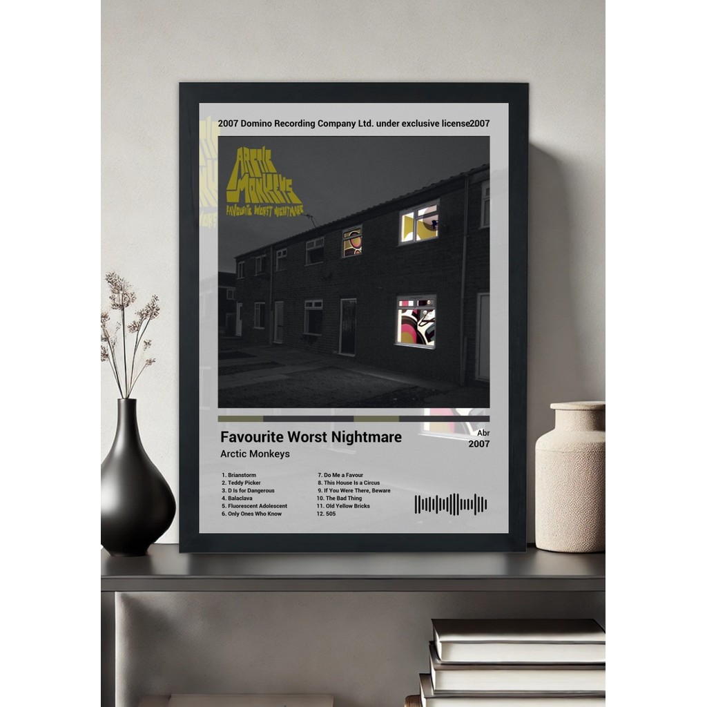 Quadro Arctic Monkeys Favourite Worst N... (Light) Com Vidro