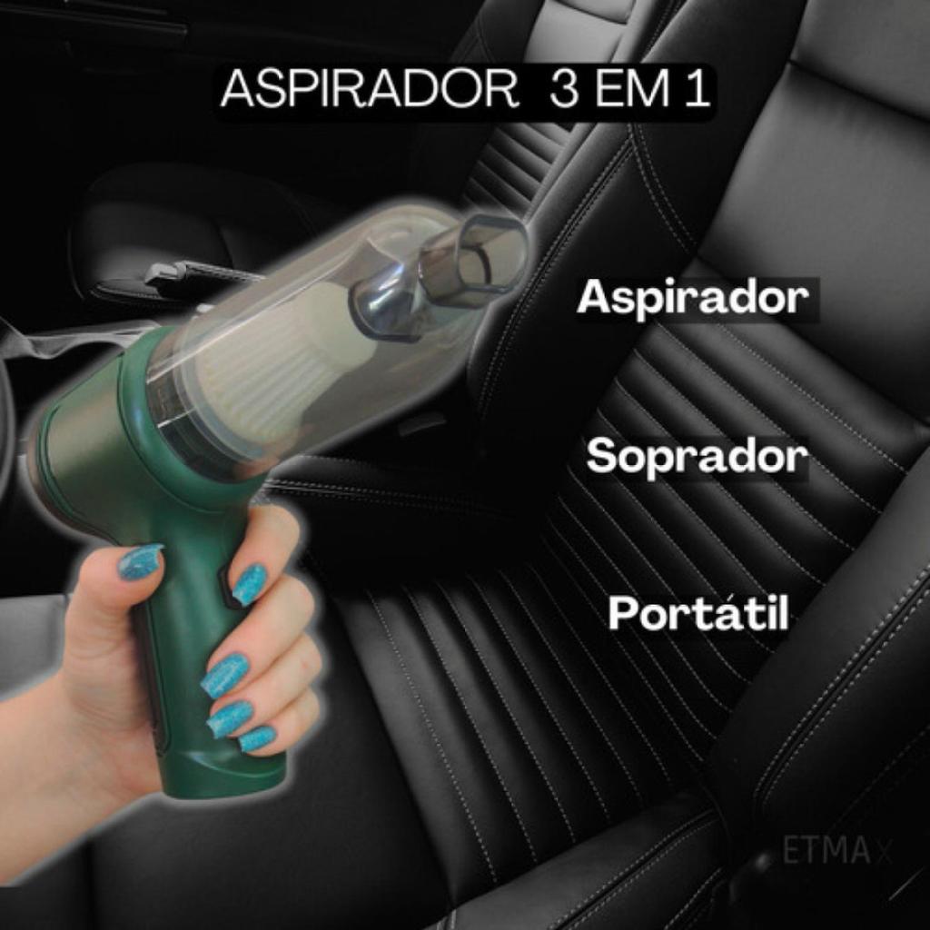 Aspirador Soprador Portátil Potente Carro Teclado Sofá Verde 10%