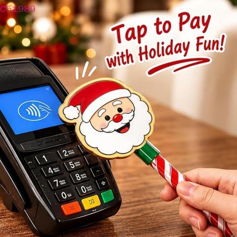 [kaan] Varinha De Pagamento De Cartão De Crédito De Feriado De Natal Cute Santa Design Leitor Para Livrarias Xmas Cheout