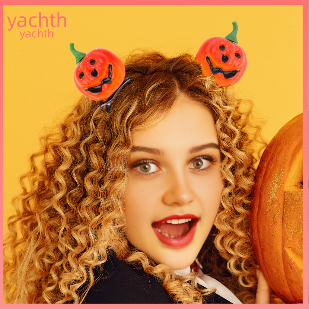 Ghost Face Hair Accessory 1 or 2 Pcs Halloween Hairpins Pumpkin Design Clips Cute Accessories for Parties Masquerades Fe
