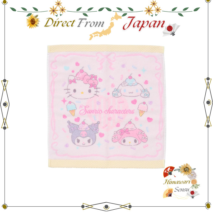 Sanrio Dreamy Ice Parlor Character Mix Hand Towel Cute Cotton Design【 Direct from Japan 】