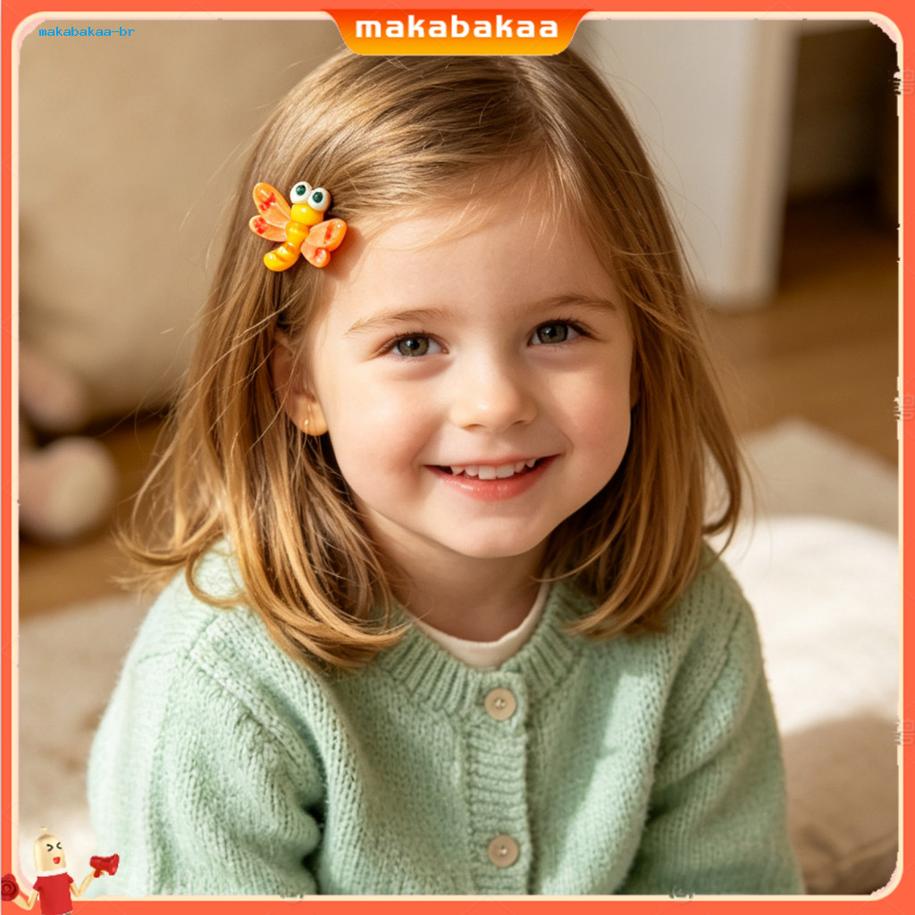 10pcs Cute Cartoon Hair Clips for Girls – Ladybug Dragonfly Non-slip Mini Barrettes Perfect for Children’s Bangs and