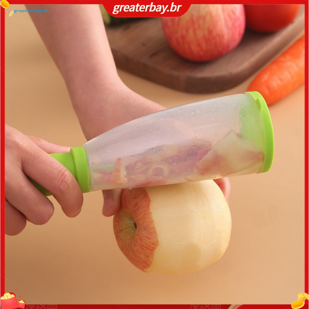 Stainless Steel Vegetable Peeler with Built-in Storage Collector Portable Fruit Potato Cutter Kitchen Tool for Easy Peel