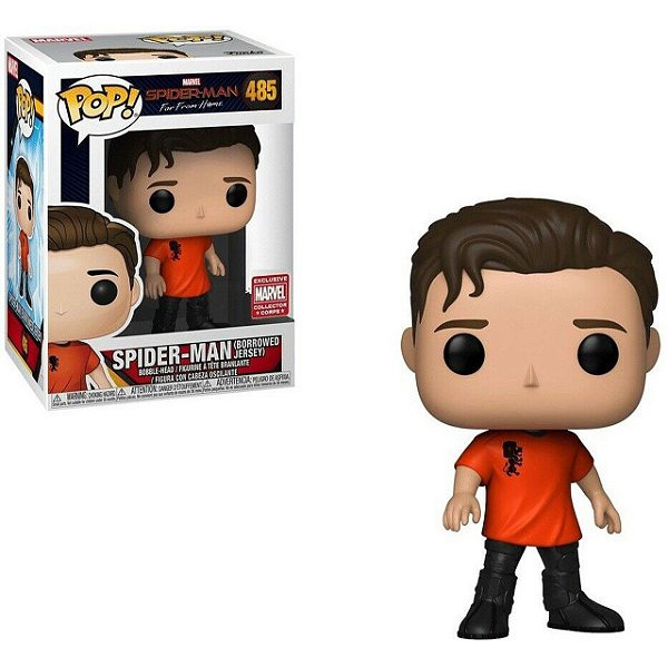 Pop Funko Spider-Man Borrowed Jersey - Spider-Man: Far From Home - Marvel Collector Corps - #485 - FUNKO POP - #485