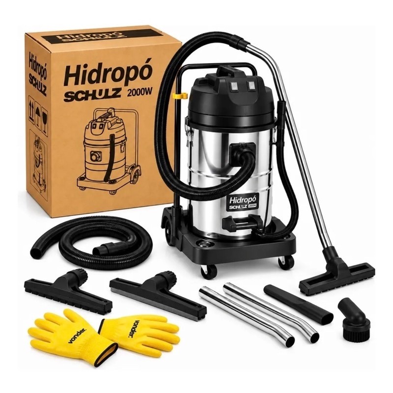 Aspirador Industrial Schulz 2000w Pó E Líquidos 70l Aço Inox