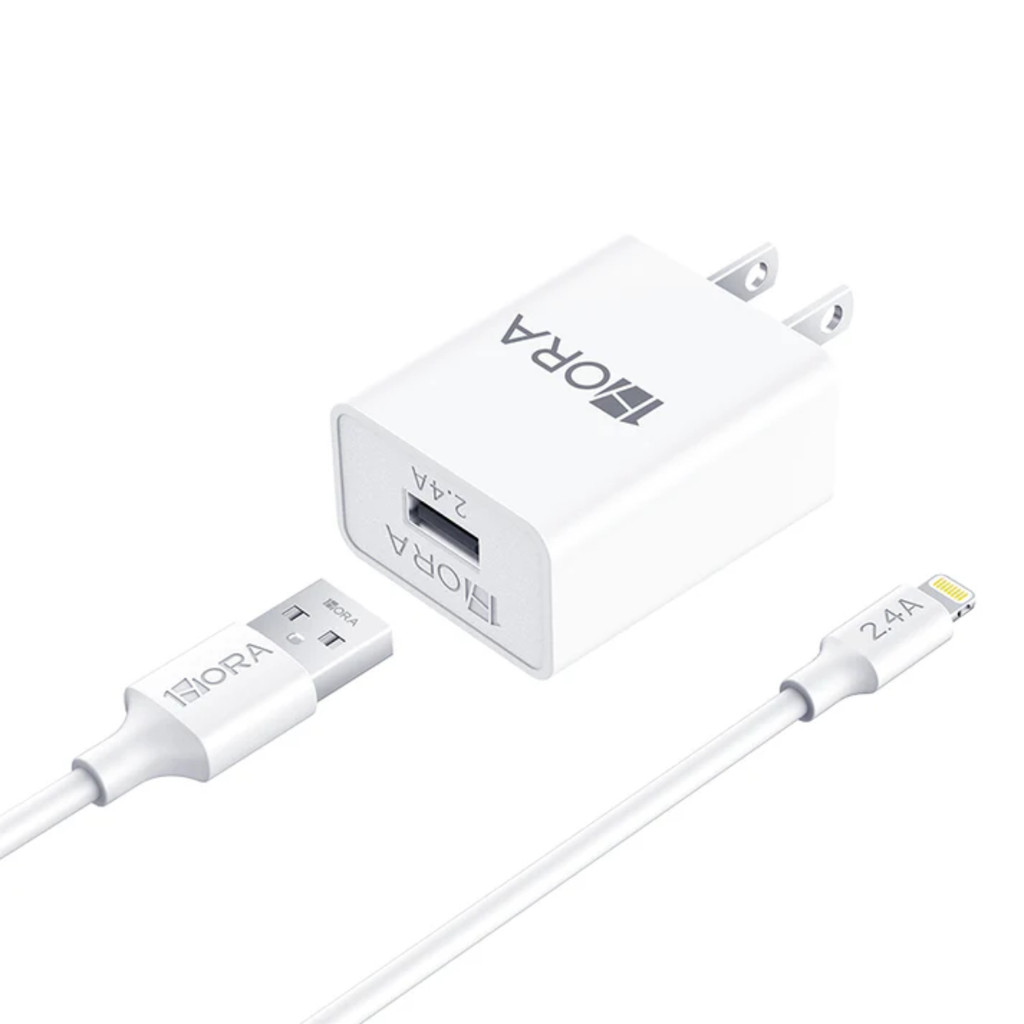 Carregador Rápido de Parede + Cabo Lightning 2.4A para Lightning - Plug Americano