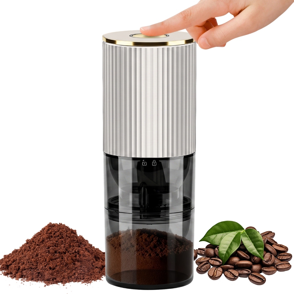 Portable Cordless Electric Coffee Grinder Rechargeable, Ceramic Burr 30 Grinding Levels Coffee Bean Mill
