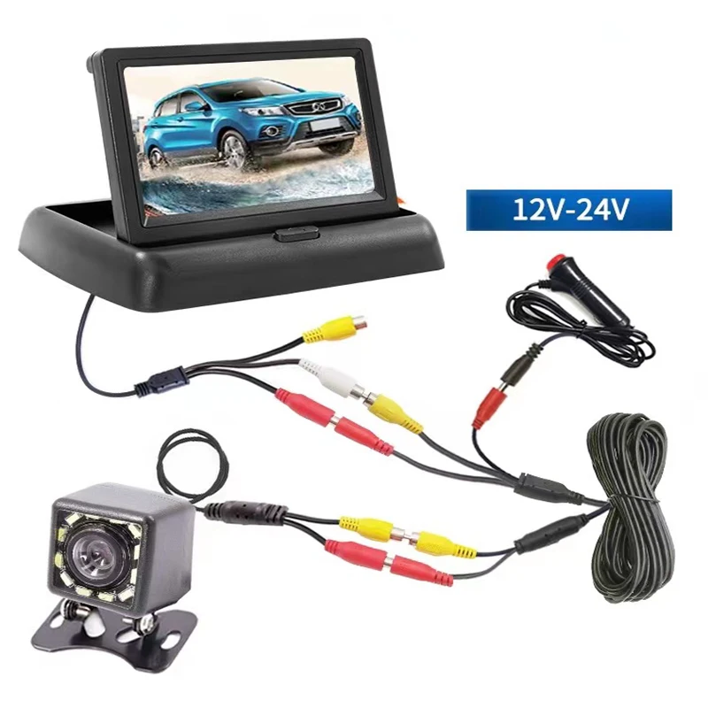 Car Reverse Camera HD 12LED Clear Night Vision Waterproof CCD LED Car Reverse Camera Reverse Backup Monitor Wide Angle Camera