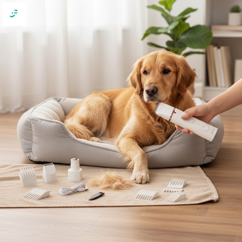 Pet Electric Grooming Clippers Multi-Cabeça Recarregável Para Cães Com Pentes De Limite