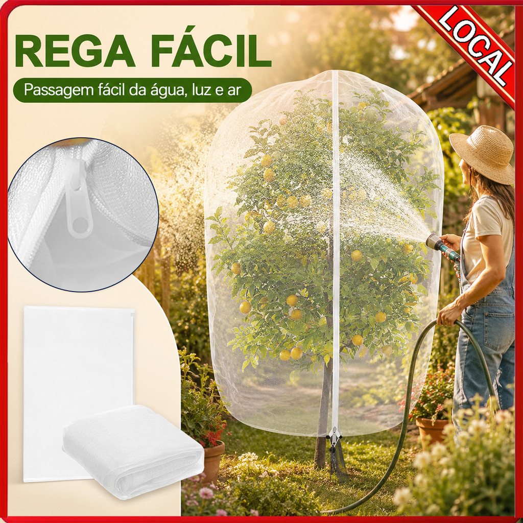 Capa protetora de rede de frutas para jardinagem com zíper cordão árvore frutífera anti-pássaros saco protetor anti-inse