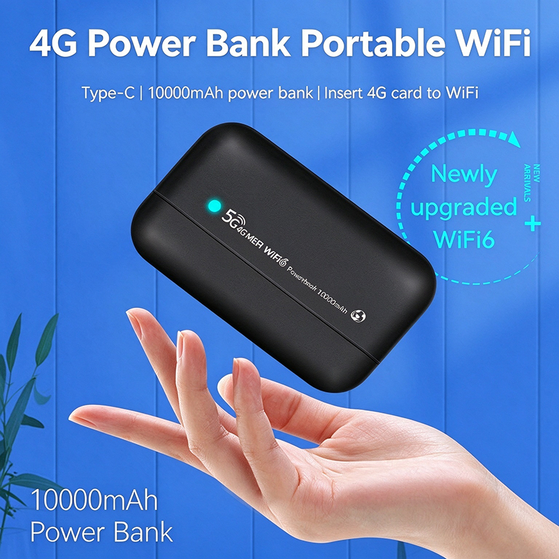 4G Wifi Portátil Mifi Router PowerBank 2 Em 110000mAh 300Mbps WiFi6 Pocket Hotspot Tipo-C Suporte 8-10 Dispositivos Inse
