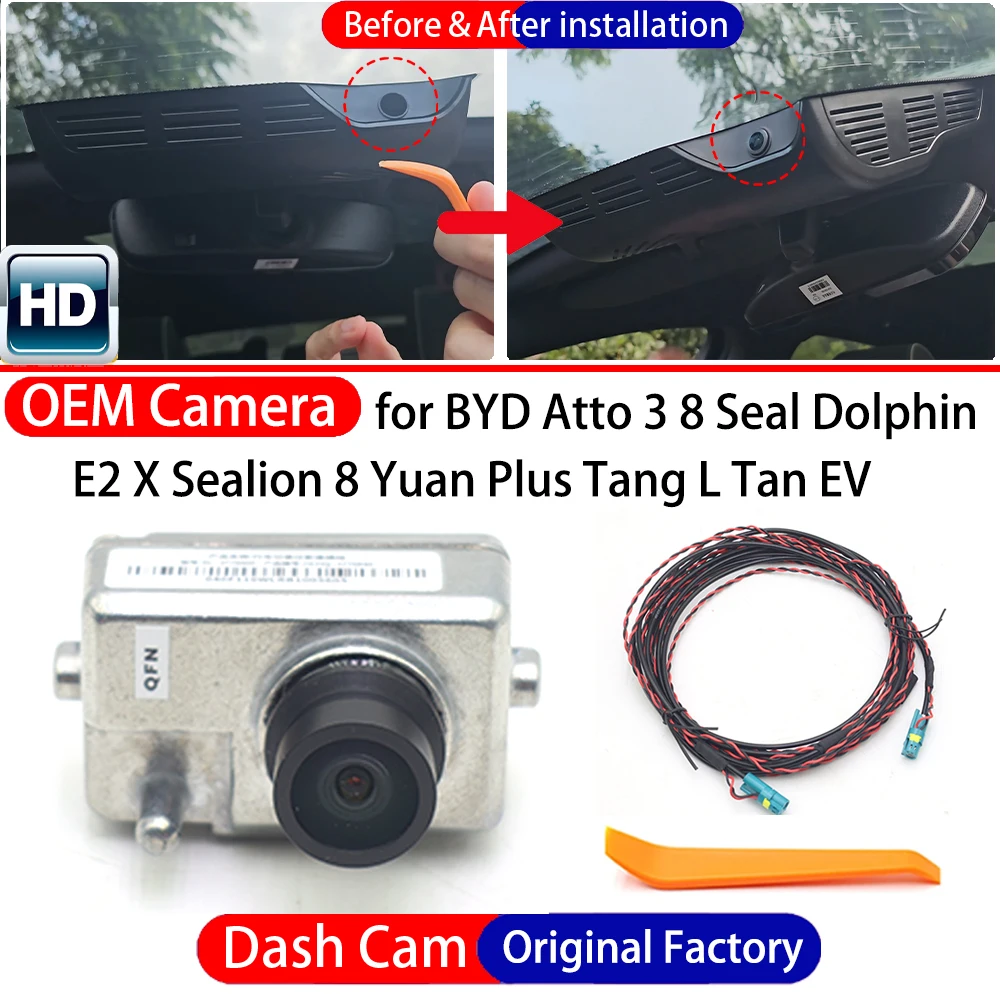 Original Factory OEM DVR Dash Cam Camera Driving Recorder for BYD Atto 3 8 Seal Dolphin E2 X Sealion 8 Yuan Plus Tang L Tan EV