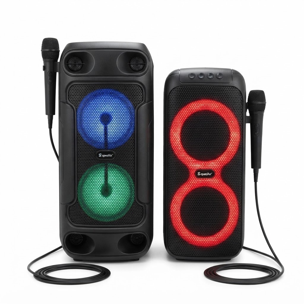 Caixa Amplificada Sumay SlimBox e SlimBlack 60w e 80w Bluetooth Usb Karaokê Microfones Fio Multimídia