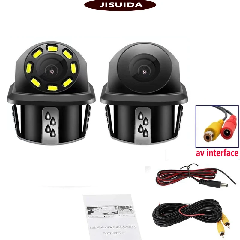 Small Straw Hat Reversing Camera Fish-Eye Reversing Image Ultra HD Night Vision Waterproof Perforated Circular Reversing Camera
