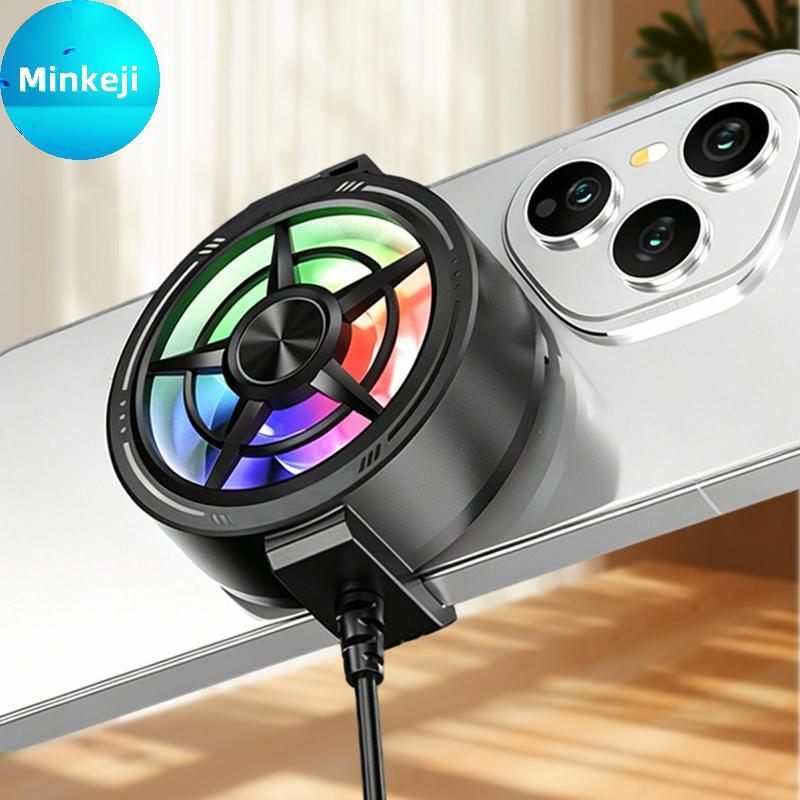 Milleji Clip On Phone Cooler Fan Leve RGB Light USB Powered Radiador De Resfriamento Rápido Para Jogos Móveis Ao Ar Livr