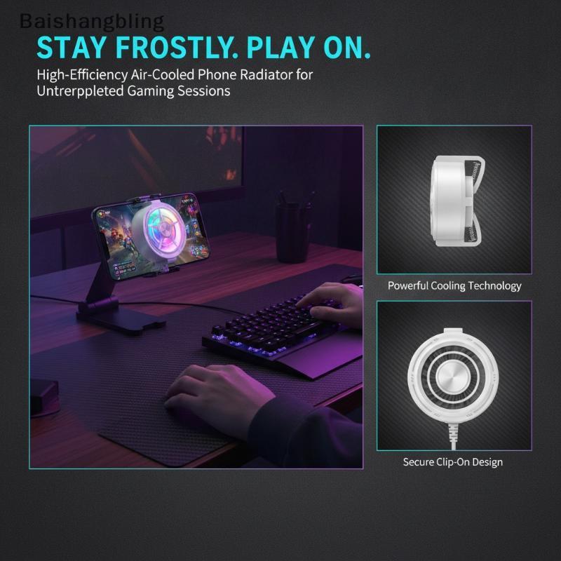 Bsbl Clip On Phone Cooler Fan RGB Light Alimentado Por USB Suporte De Radiador De Resfriamento Rápido Para Jogos Ao Ar L