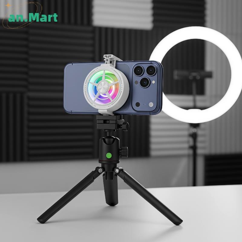 JTN Clip On Phone Cooler Fan RGB Light Alimentado Por USB Suporte De Radiador De Resfriamento Rápido Para Jogos Ao Ar Li