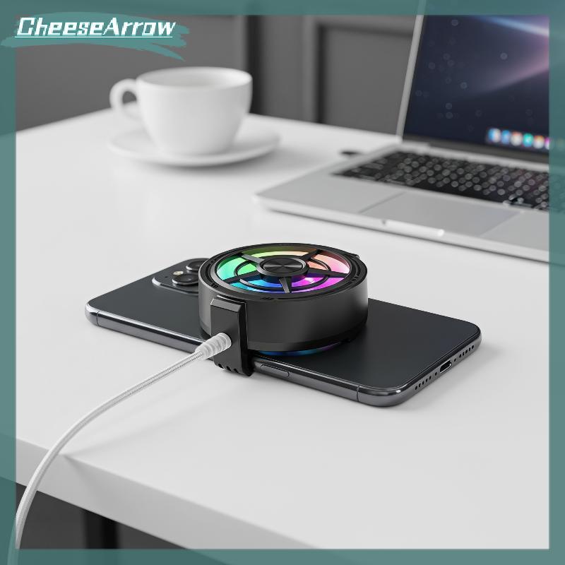 CC Clip On Phone Cooler Fan Portátil RGB Light USB Powered Radiador De Dissipação De Calor Rápida Para Jogos De Telefone