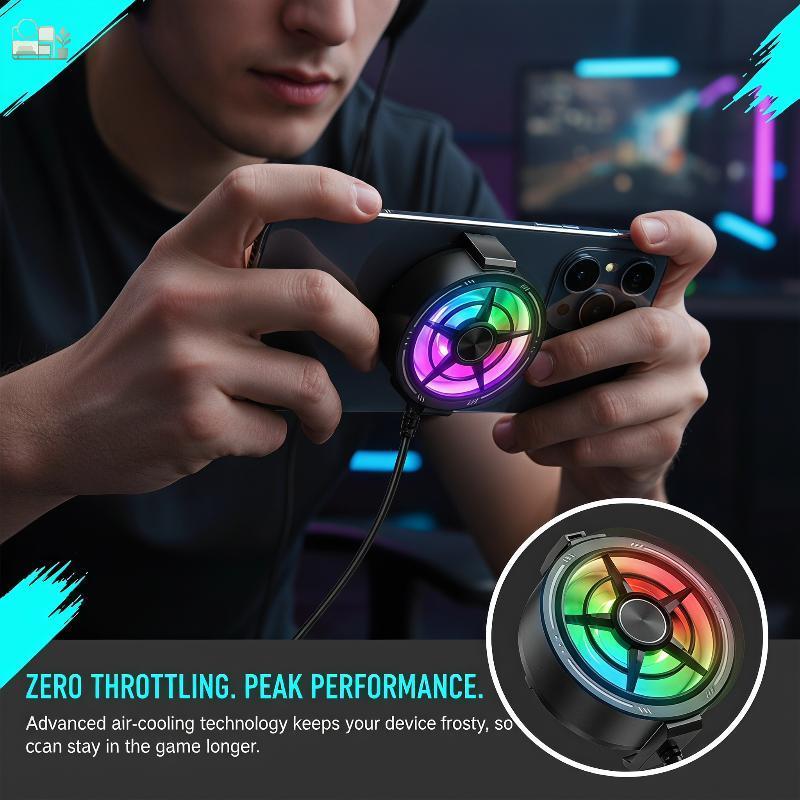 GAV Clip On Phone Cooler Fan RGB Light Alimentado Por USB Suporte De Radiador De Resfriamento Rápido Para Jogos Ao Ar Li