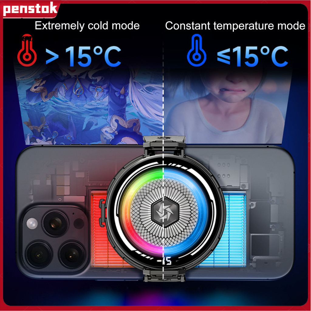 Phone Cooler Mobile Fan Universal Magnetic with Rgb Lights for Gaming Live Streaming – Smartphones Tablets Portable fo