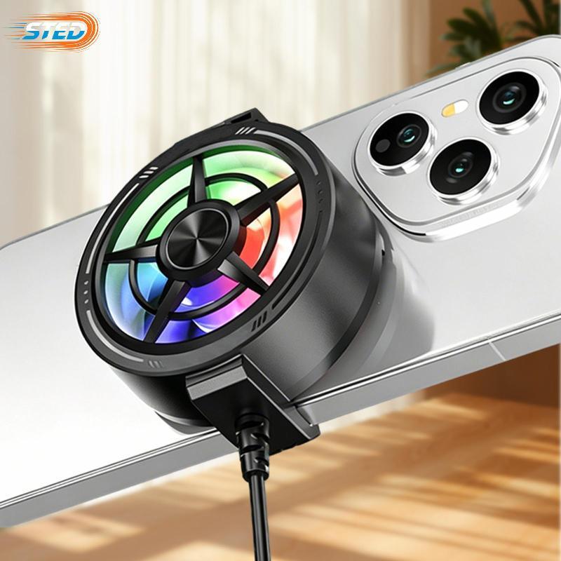 STED Clip On Phone Cooler Fan Ultra Slim RGB Light USB Powered Radiador De Telefone De Resfriamento Rápido Para Uso Diár