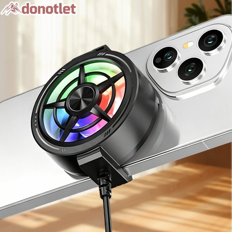 Donotlet Clip On Phone Cooler Fan RGB Light USB Powered Radiador De Resfriamento Rápido Para Jogos Móveis Pesados Jogand