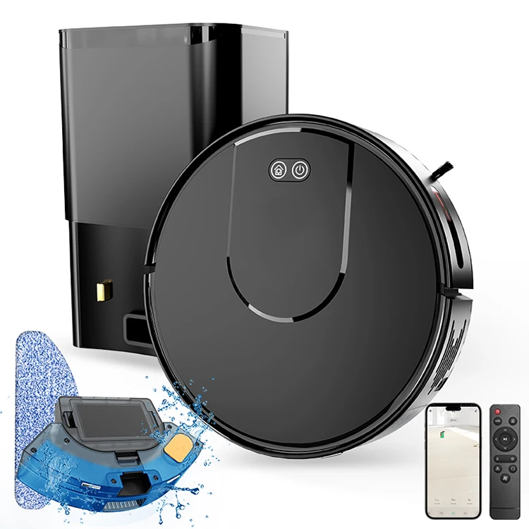 Home Smart Robot Vacuum Cleaner With Dust Bucket Auto-recharging 3 In 1 Dry And Wet Floor Cleaning Self-Emptying Robotic Vacuums