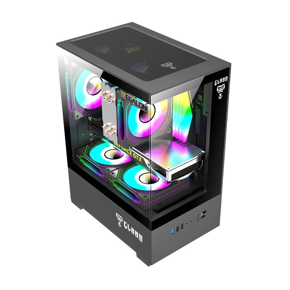 Gabinete Gamer Clanm Night Megalon Vidro Lateral Premium Airflow Setup Gamer Clean