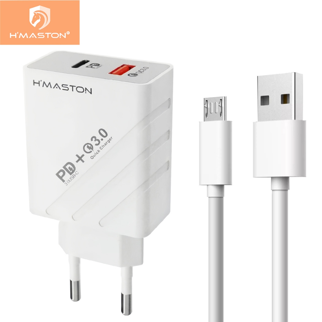H'maston Y41  48W QC 3.0 PD USB-C 9A Fonte Tomada Rápida Carregar Celular USB Tipo-c Cabo V8