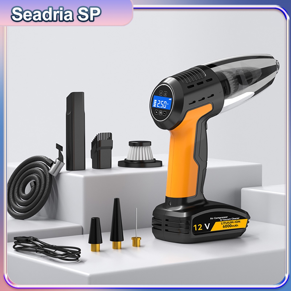 Aspirador Automotivo Portátil 4em1 - Carregador de Ar + Teste de Pressão Alta Potência Multifuncional para Veículos