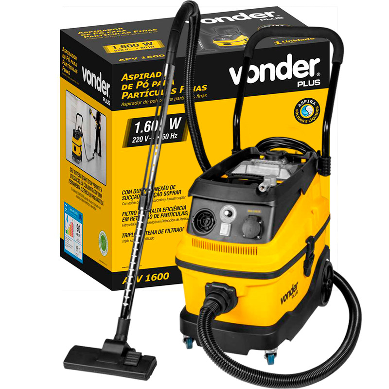 Aspirador de Pó e Líquidos 1600W 30 Litros Poeiras Finas Vonder Plus APV 1600 (220V)