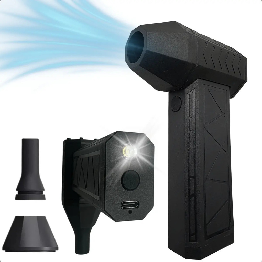 Mini Soprador Ar Turbo Jet Fan Portatil Recarregável Usb Cor Preto