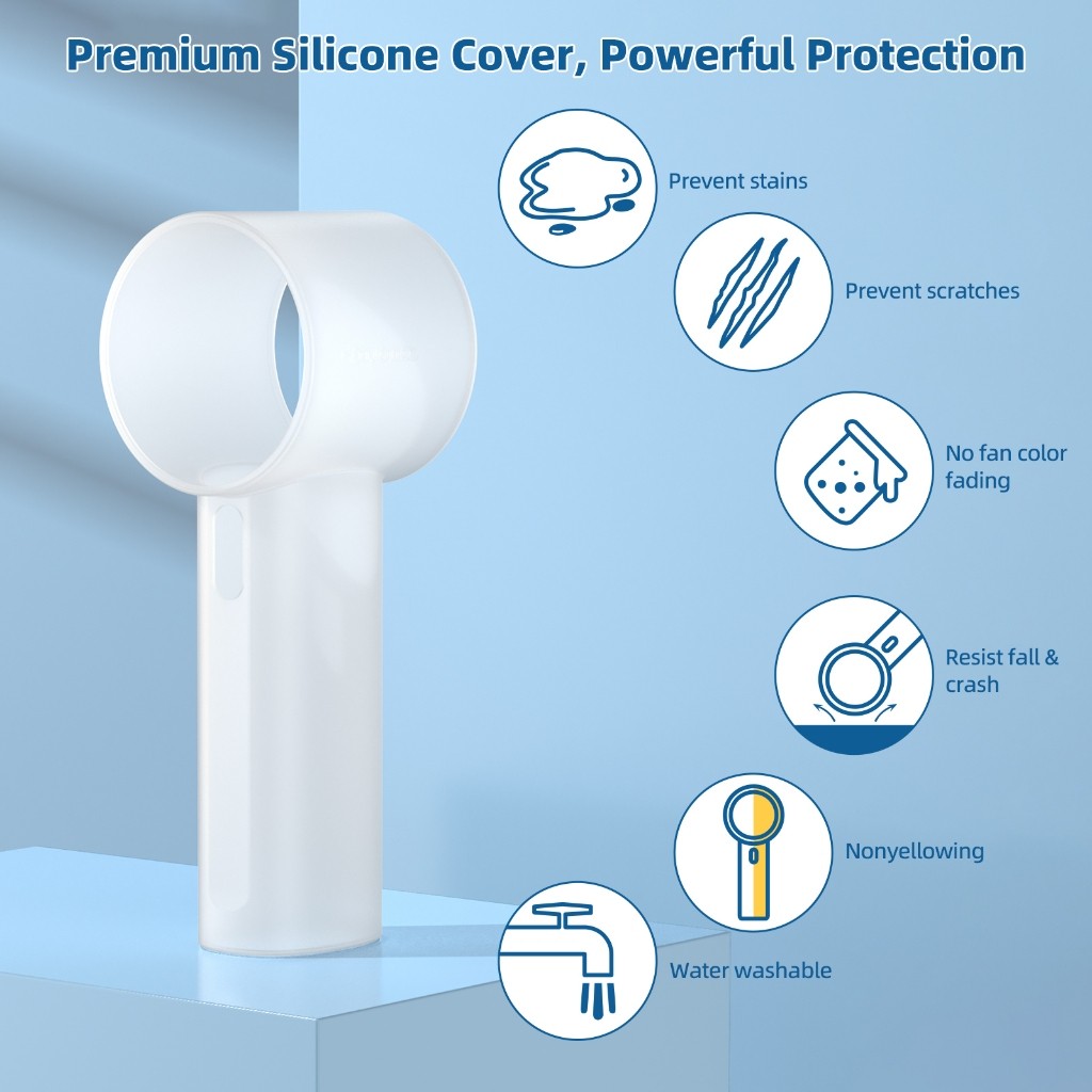 Novo Estojo Protetor de Silicone para Mini Ventilador GOOJODOQ - Lavável, Turbo Jet de Alta Velocidade