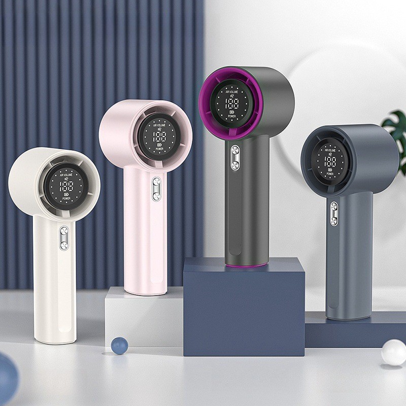 Novo Mini Ventilador de Mão Turbo Jet 2026 120 Níveis 3600mAh Bateria Tela Digital Adequado para Esportes ao Ar Livre
