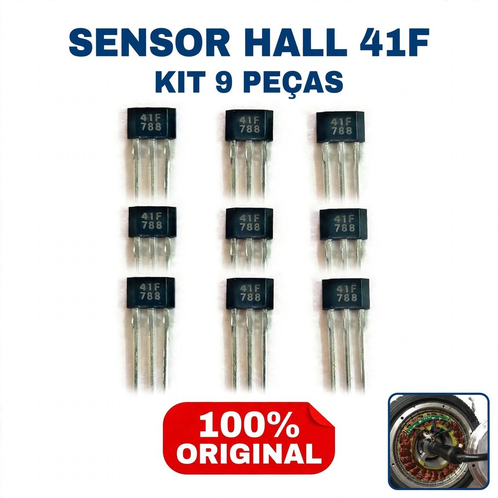 Sensor Hall 41F (9 Unidades) – Substituição para Motor Brushless patinete scooter citycoco souza