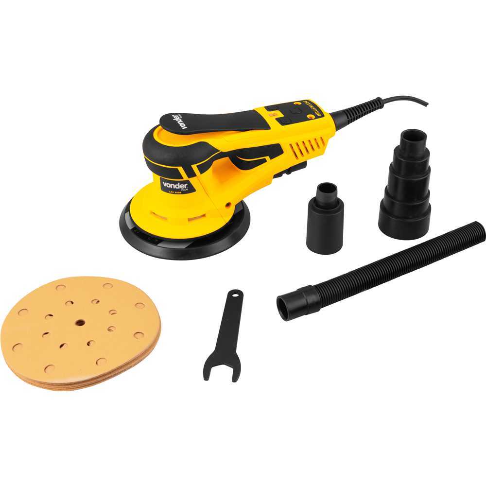 Lixadeira Roto Orbital Vonder Plus 350W Brushless LRV 350B 150mm Com Aspiração 9 Lixas 127V 220V