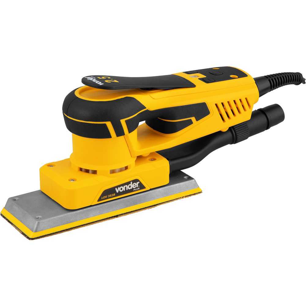Lixadeira Orbital Brushless 350W 220V Vonder Plus LOV352B Profissional com Aspirador e 9 Lixas