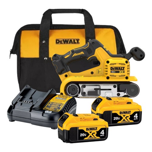 Lixadeira de Cinta Dewalt Brushless DCW220 Com 2 Baterias 4Ah e Bolsa Profissional Original