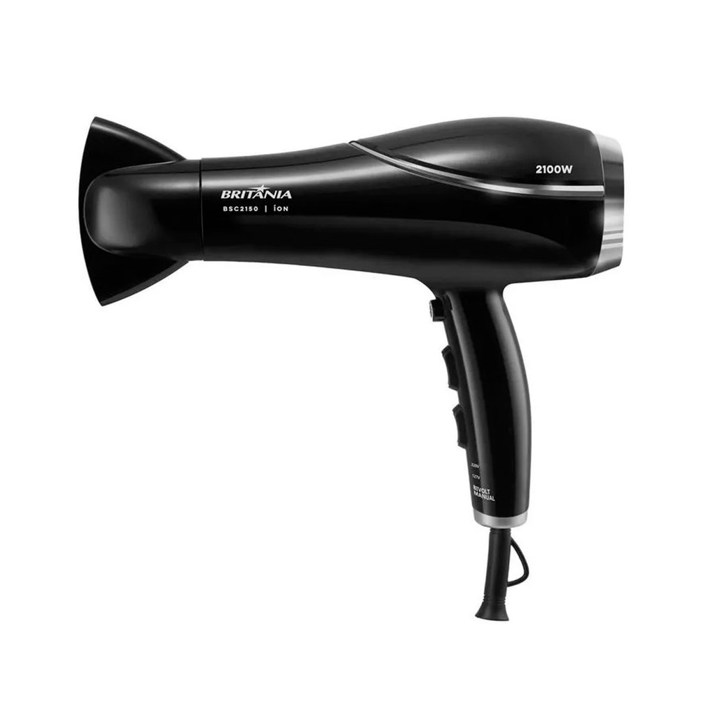 Secador de Cabelo Britania Bivolt Íons 2100W,  Tecnologia Íons Tourmaline