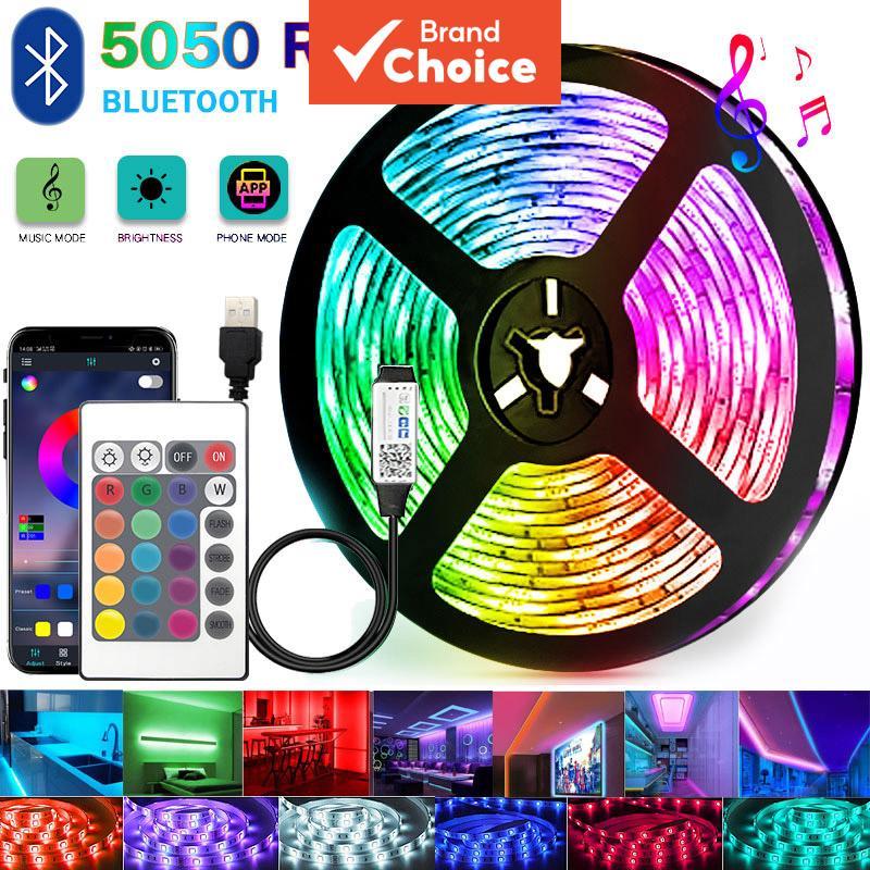Tira de LED RGB USB 5V 5050 flexível autoadesiva compatível com o app Tuya Smart Life para TV e mesa